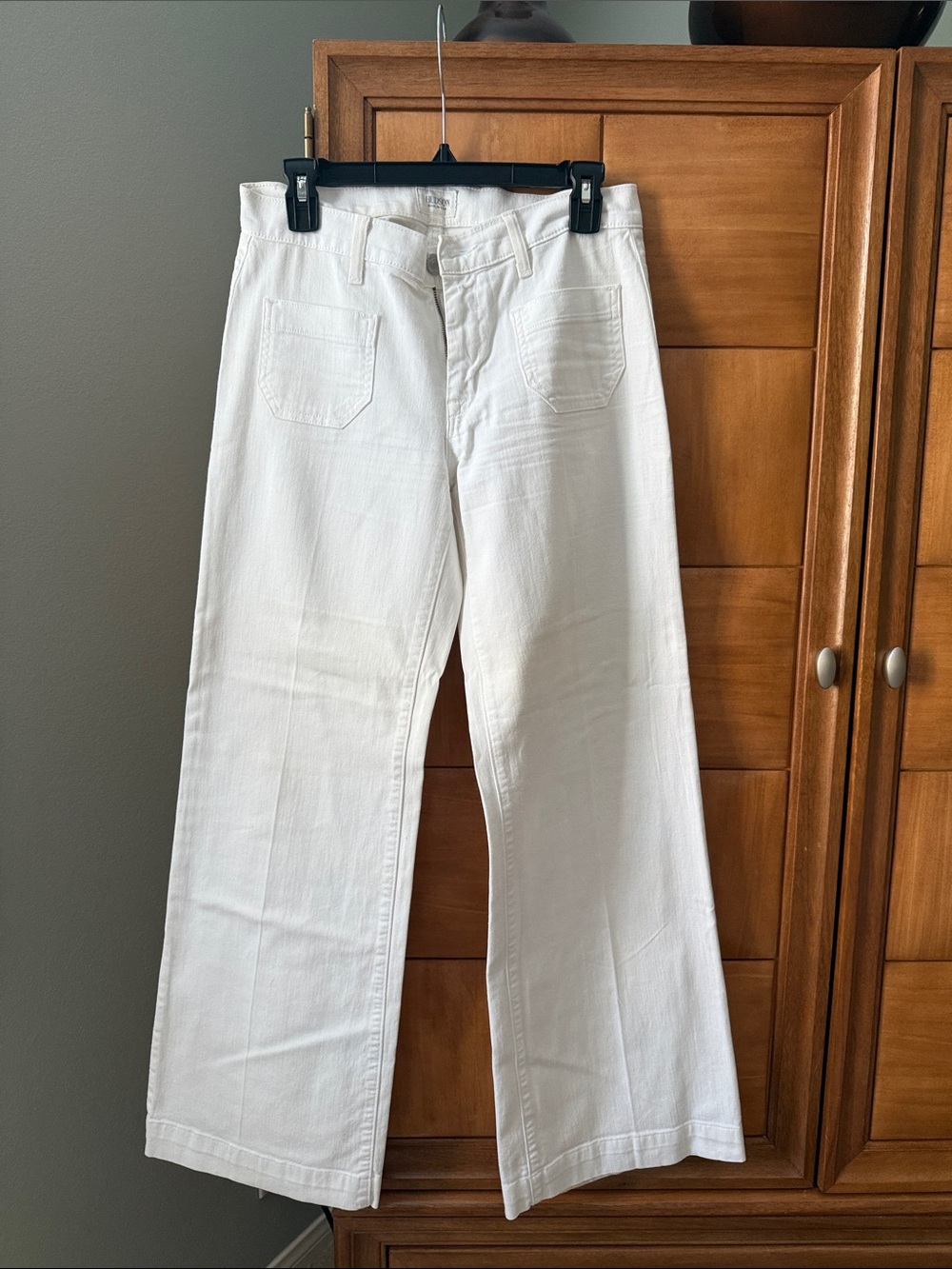 Hudson Jeans Off-White Cotton Stretch Pants